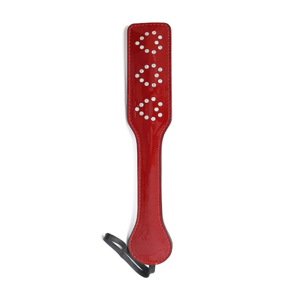 Red Bright Leather Studded Heart-shaped Hand-shot 