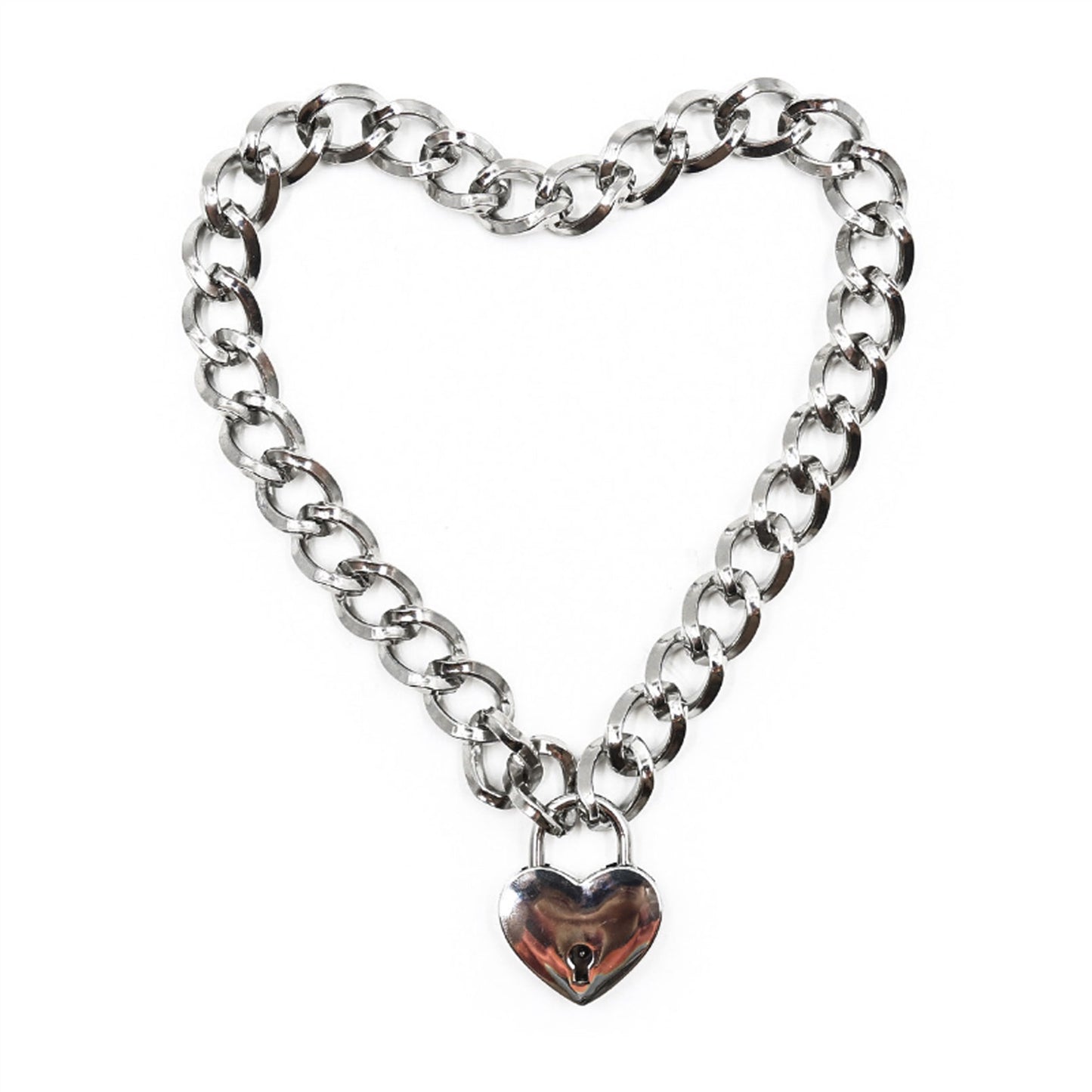 Chain Neck Sleeve Heart Shaped Lock Cuffs Necklace