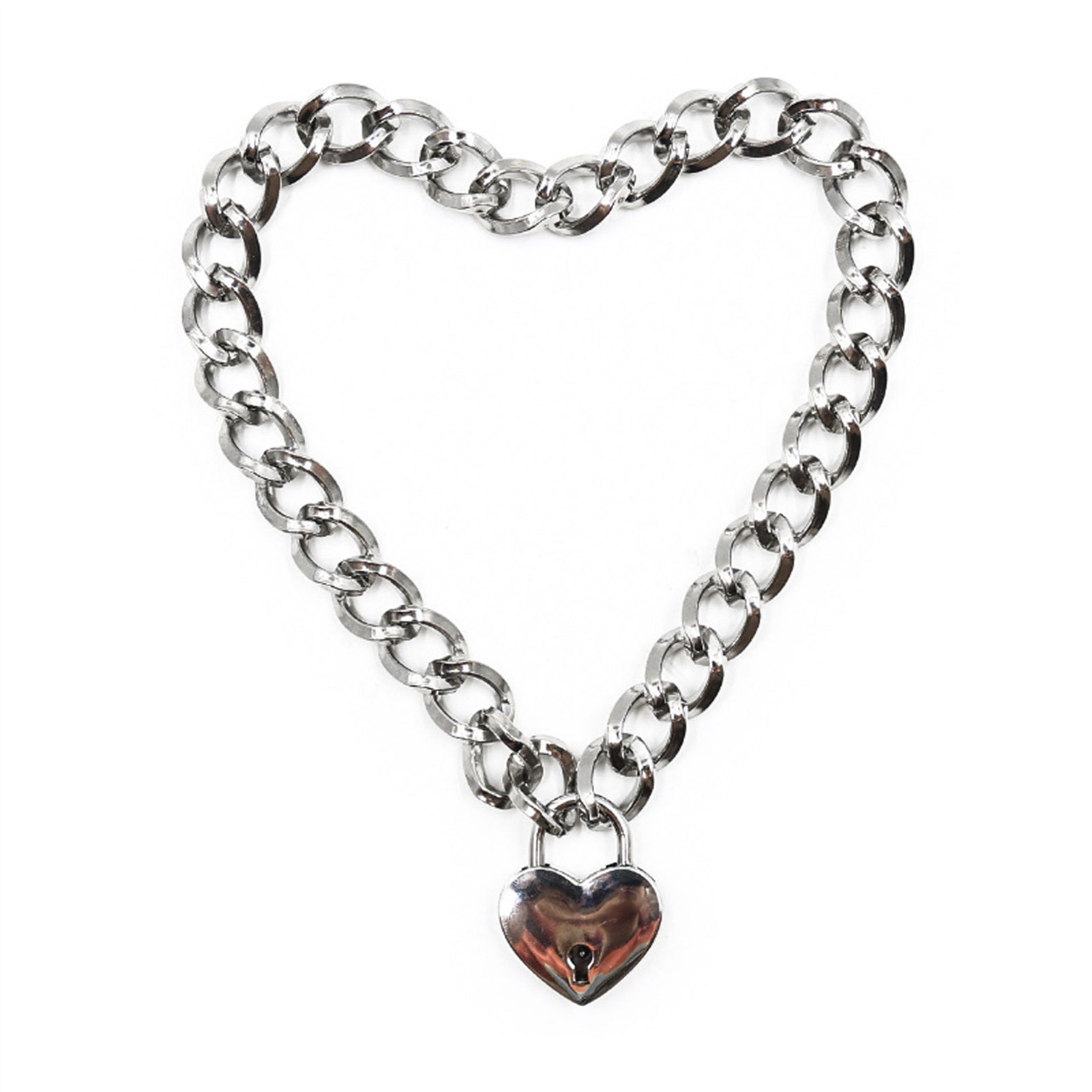 Chain Neck Sleeve Heart Shaped Lock Cuffs Necklace