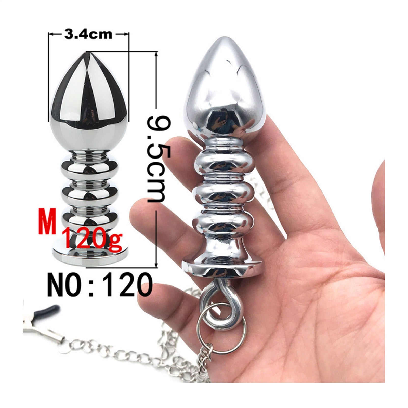 Long Chain Metal Nipple Clamp Female Clamp Plug Je
