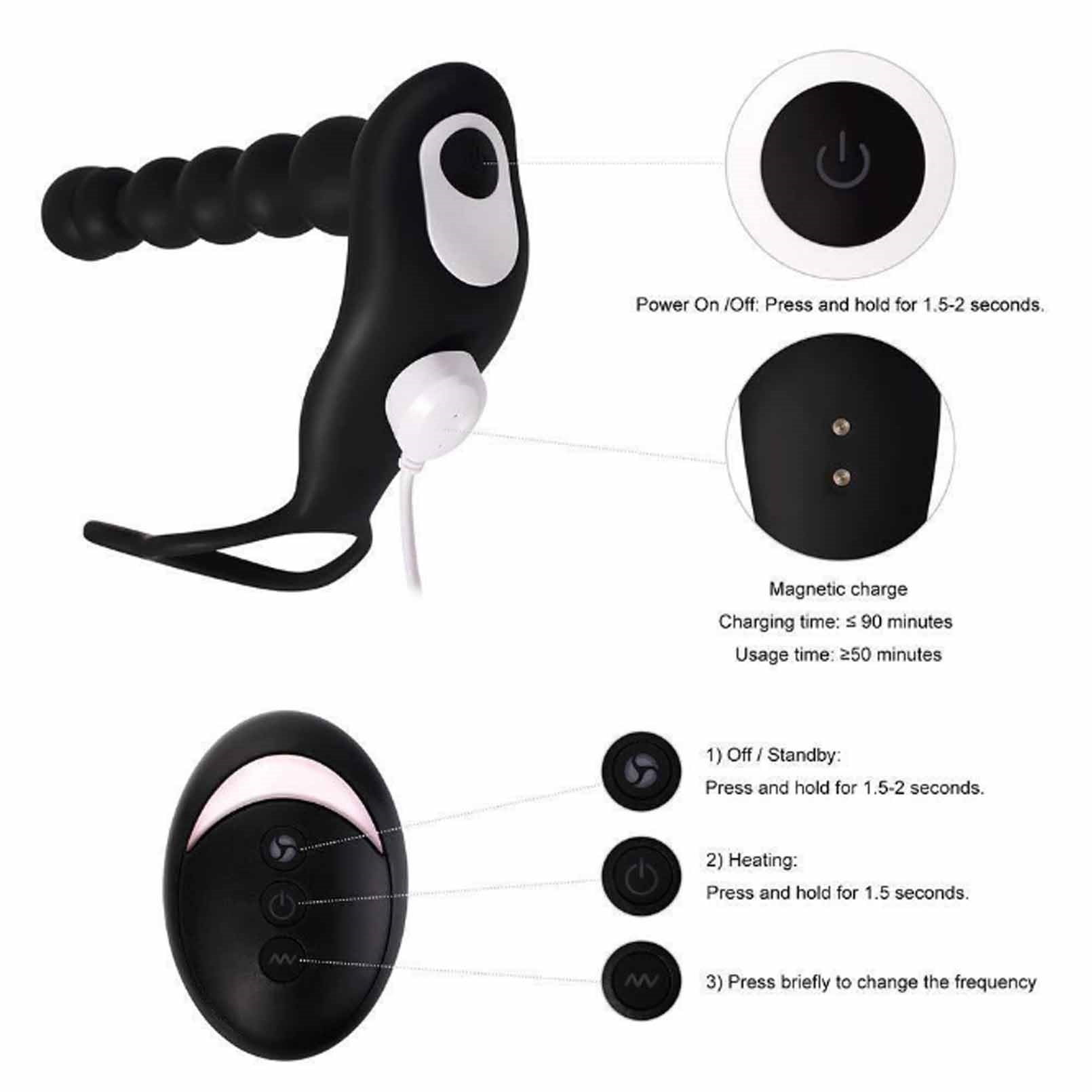 Sex Toys for Men Anal Plug Prostate Massager with 