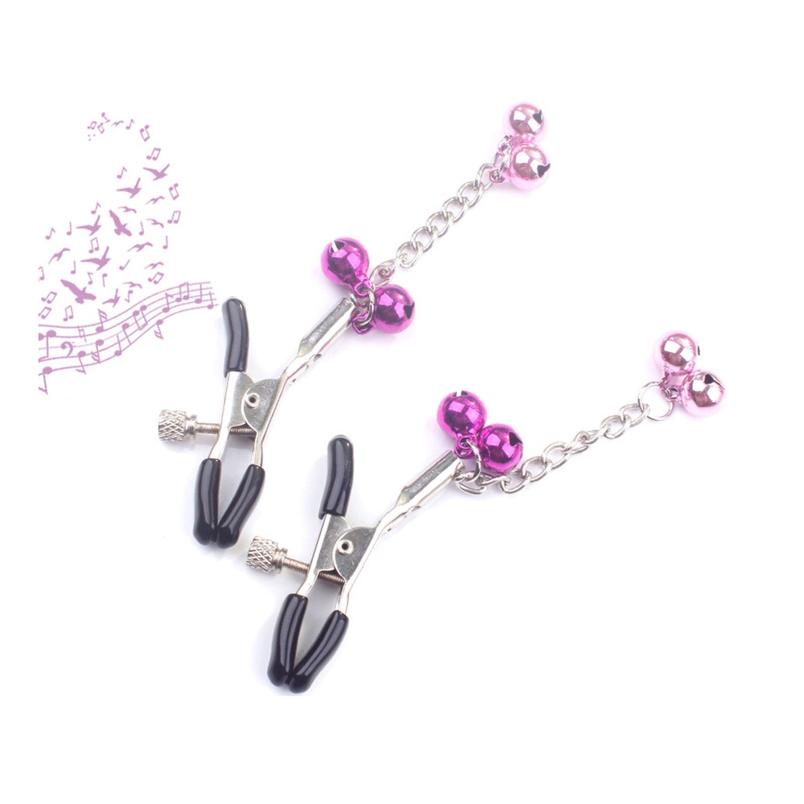 4 Bells Metal Clip Nipple Clamps With Screw Pierci