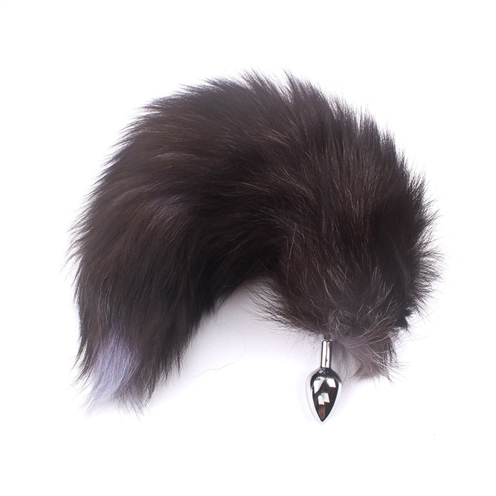 Fox Tail Artificial Fur Stainless Steel Crystal Je