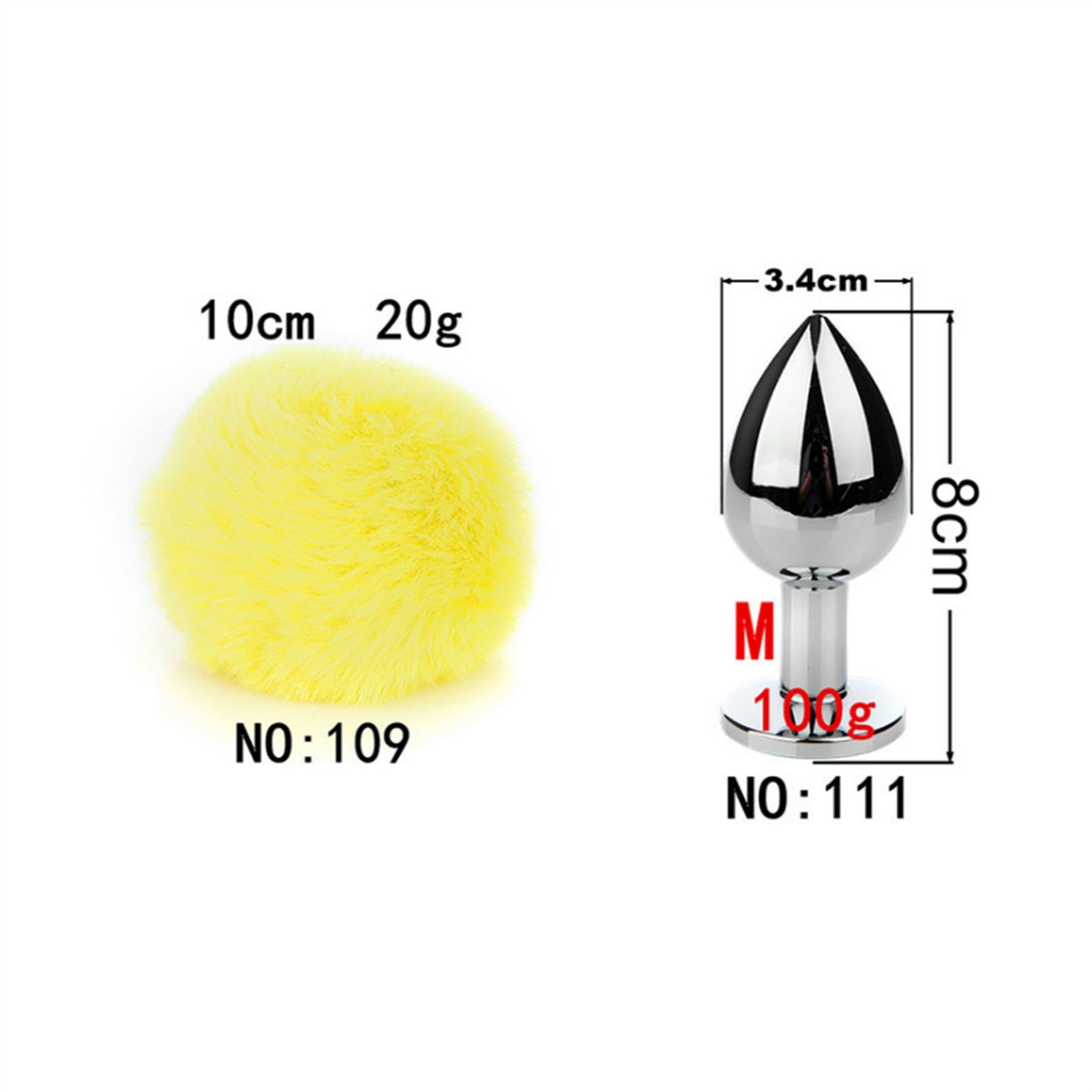 Detachable Imitation Rabbit Ball Tail Anal Plug Fo