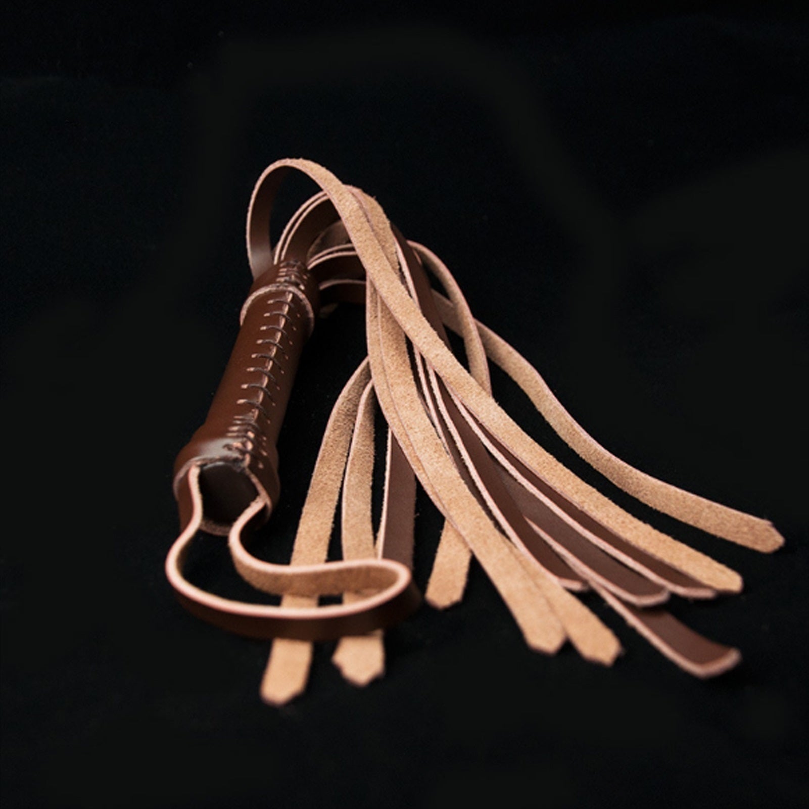 Brown PU Leather Tassels Horse Whip To Pat For Cou