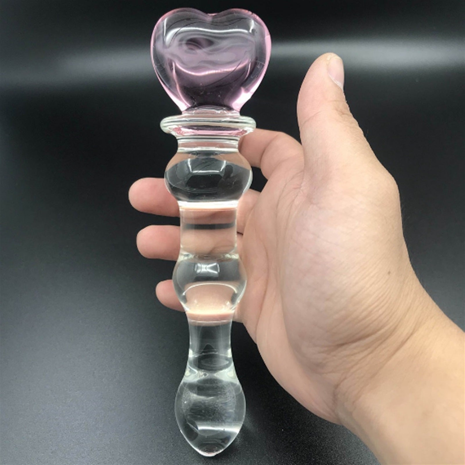Heart female masturbation glass crystal penis simu