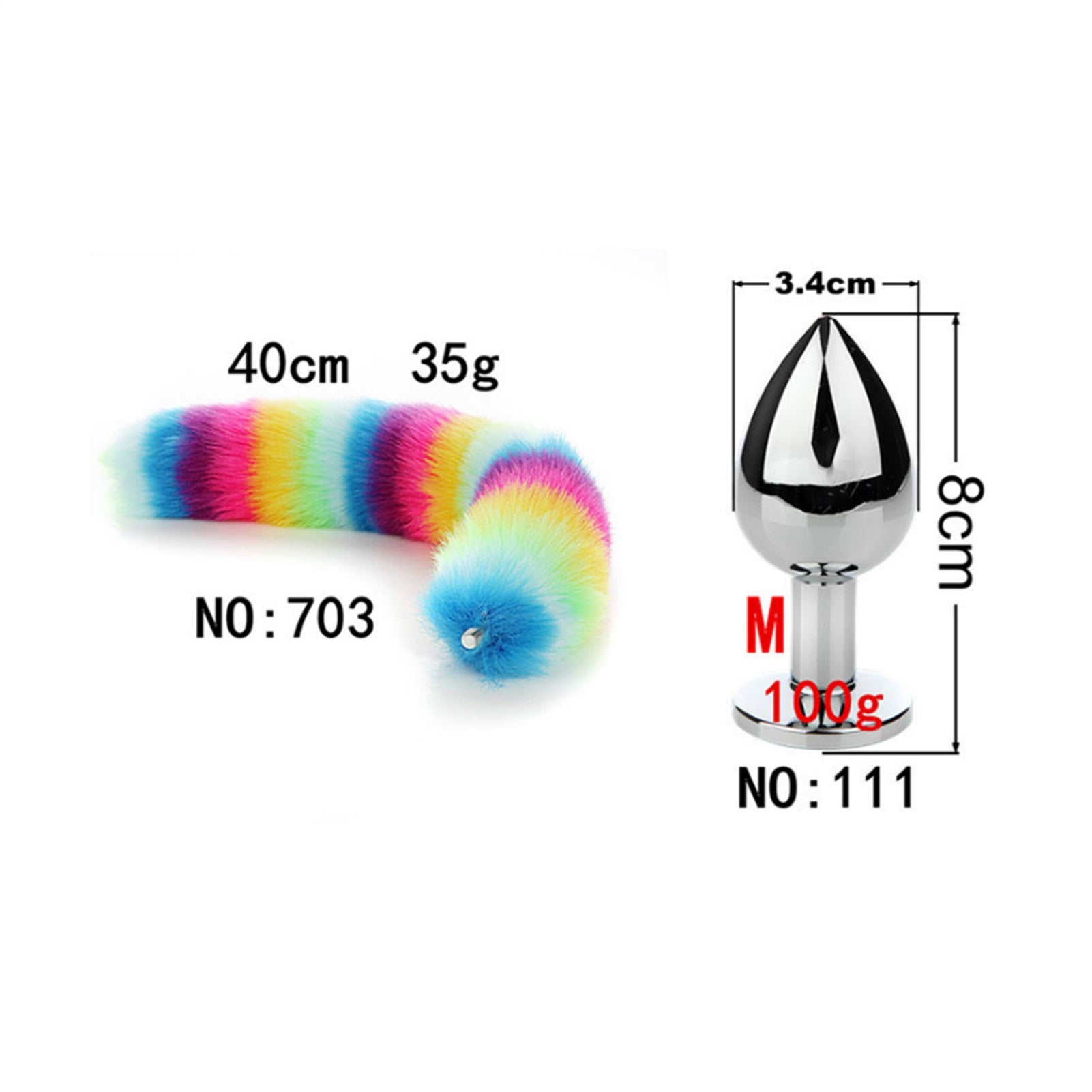 Colorful Removable Imitation Fox Tail Anal Plug Ri