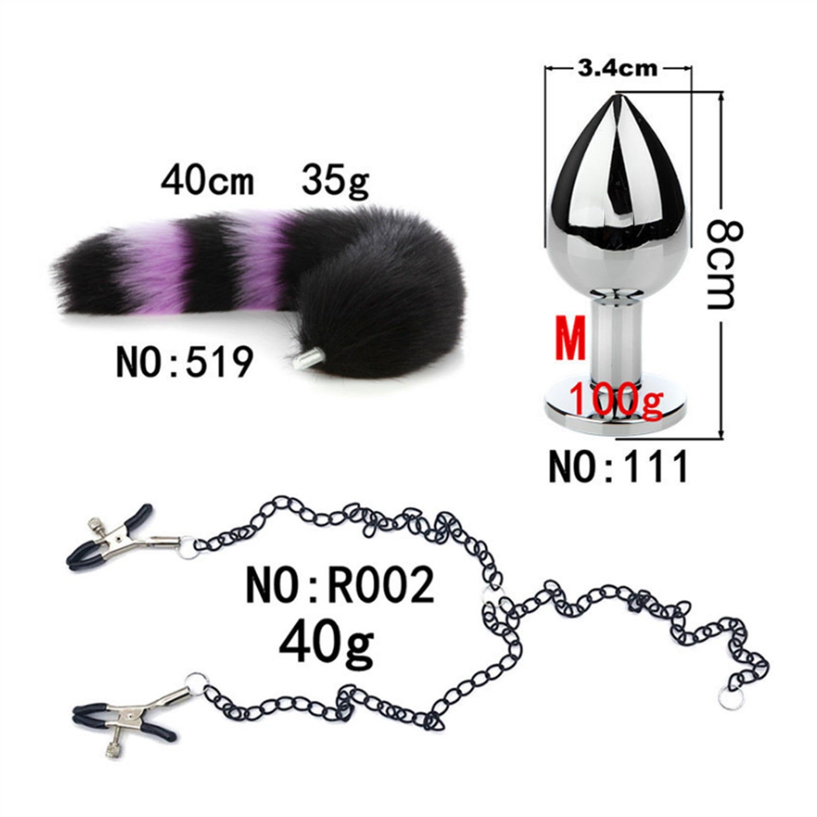 Long chain tail metal clamp nipple clamp female cl