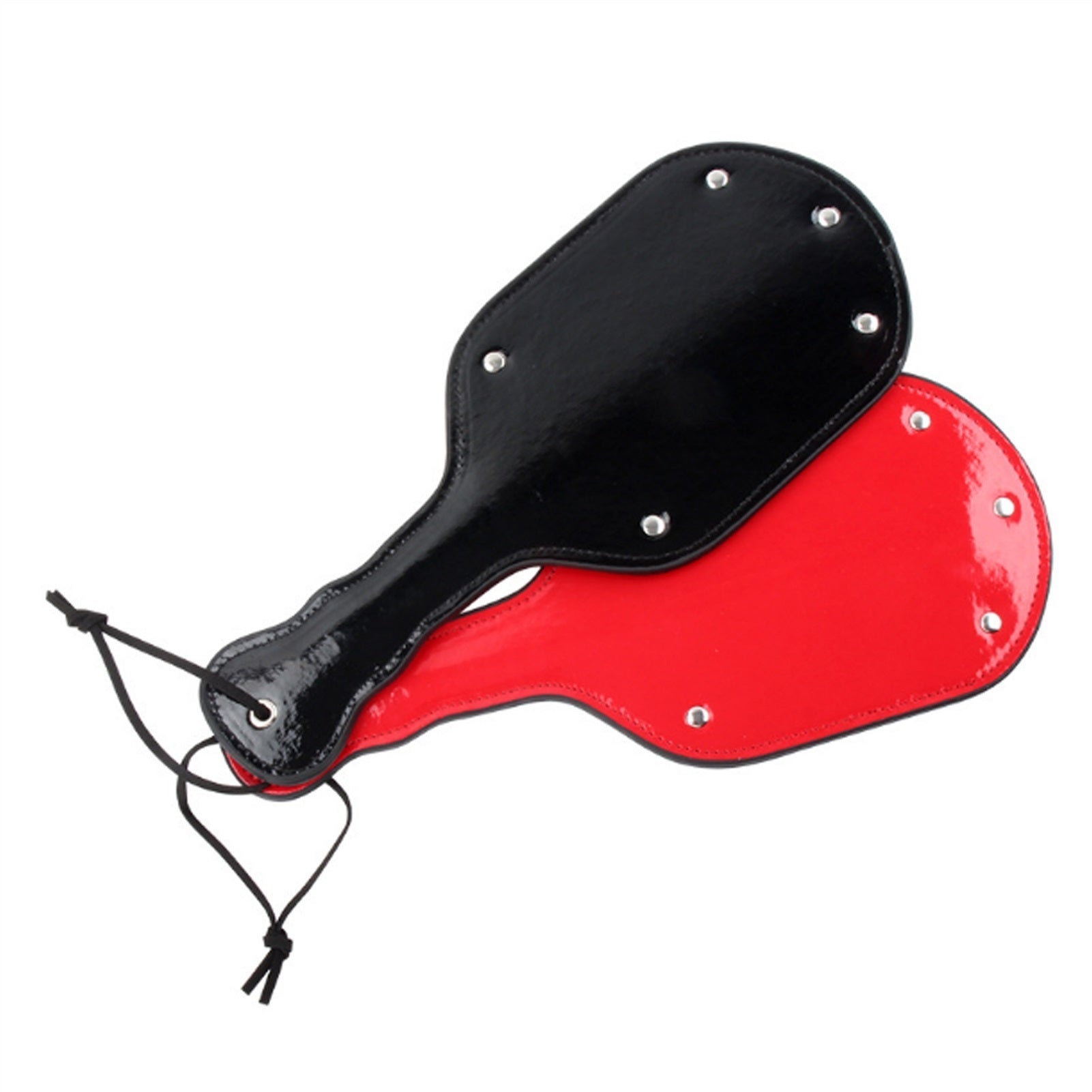 Black Red Two-toned PU Patent Leather Hand Racket 