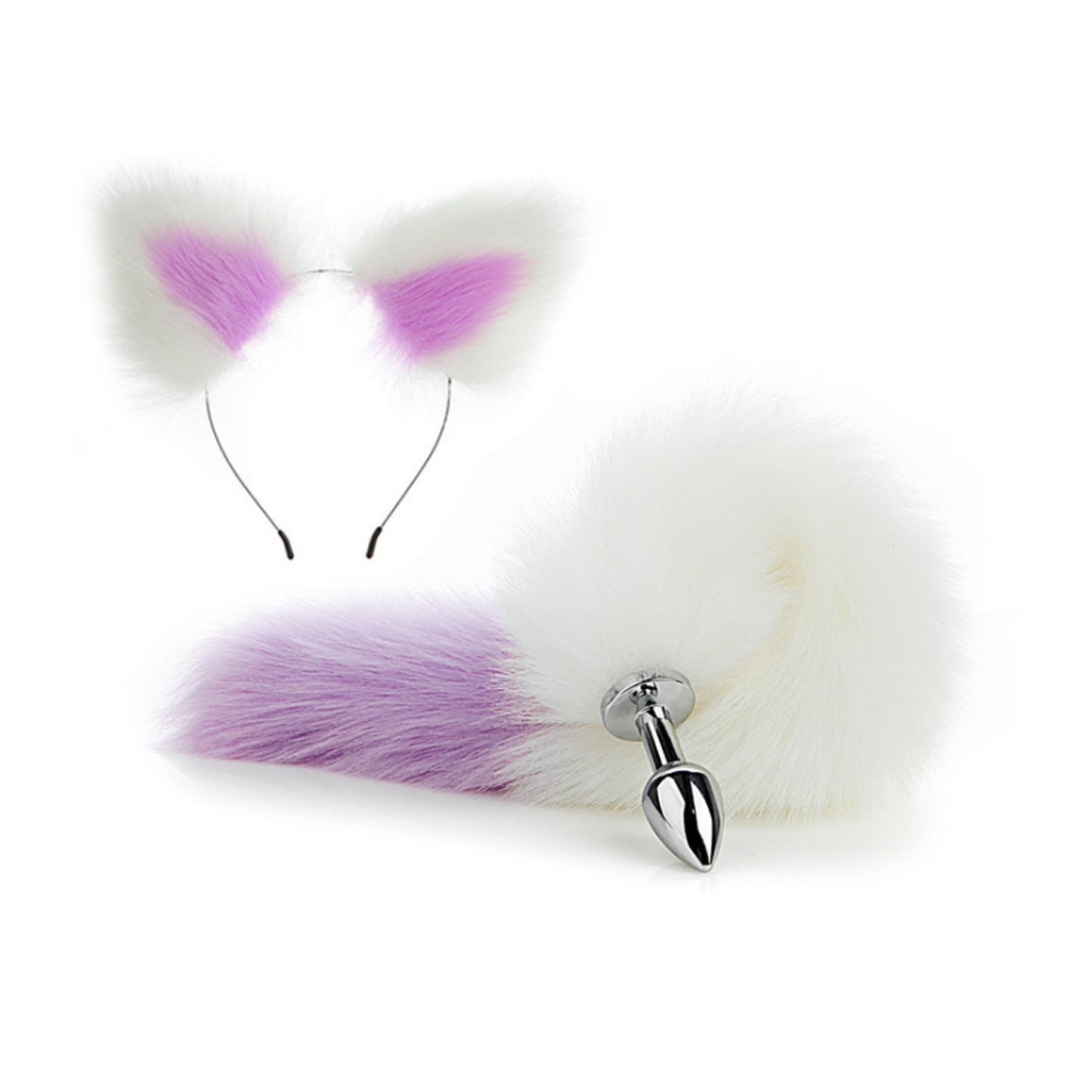 Faux fox tail anal plug ear hairpin set cosplay ad