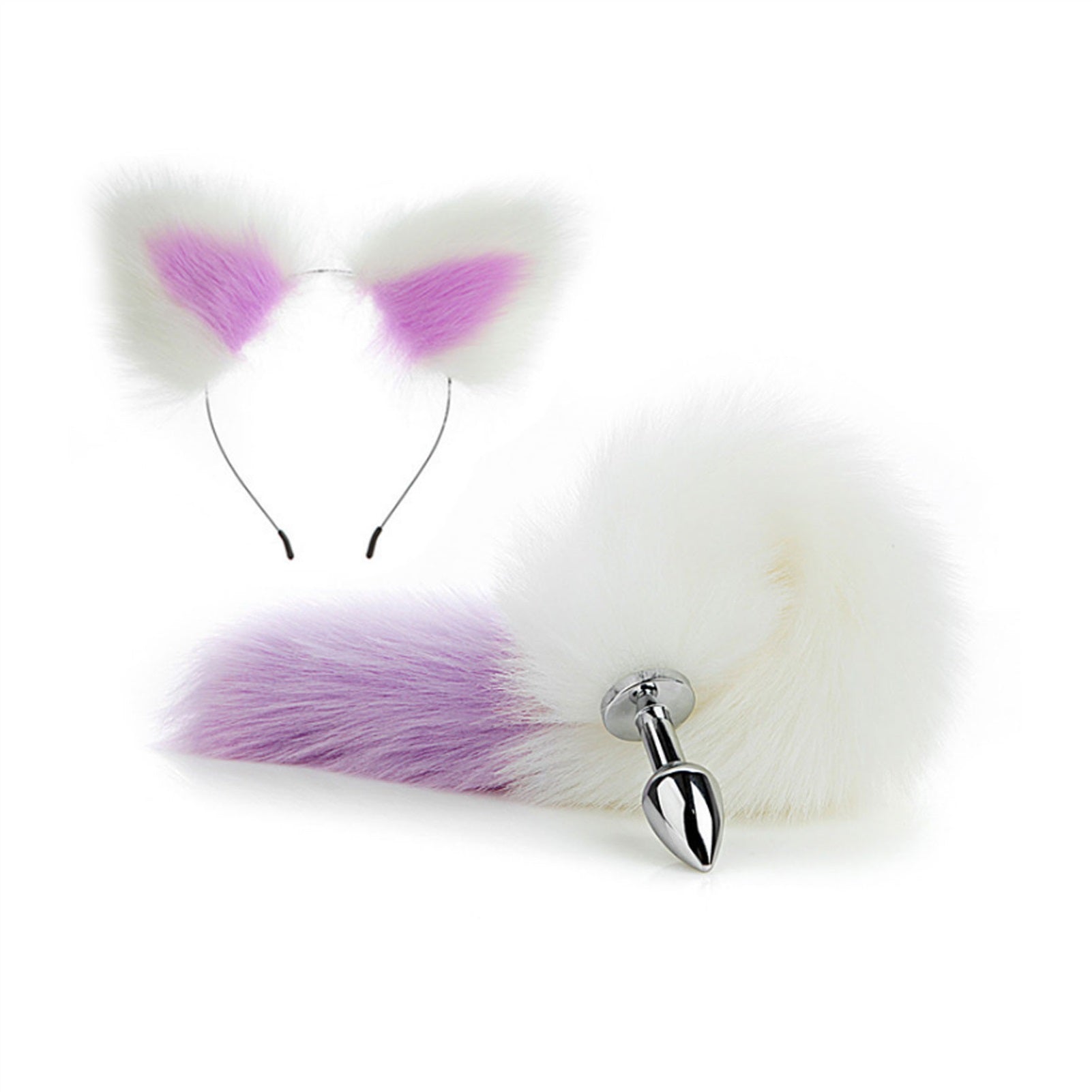 Faux fox tail anal plug ear hairpin set cosplay ad