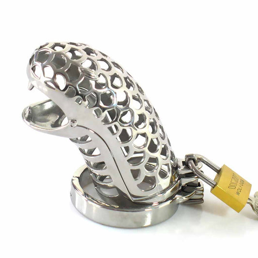 Male Stainless Steel Cage Breathable Virginity Loc