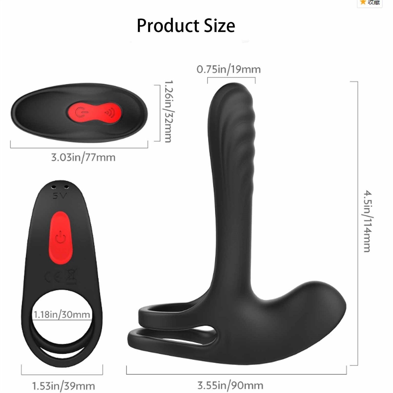 Sex Toys for Men Anal Plug Prostate Massager with 