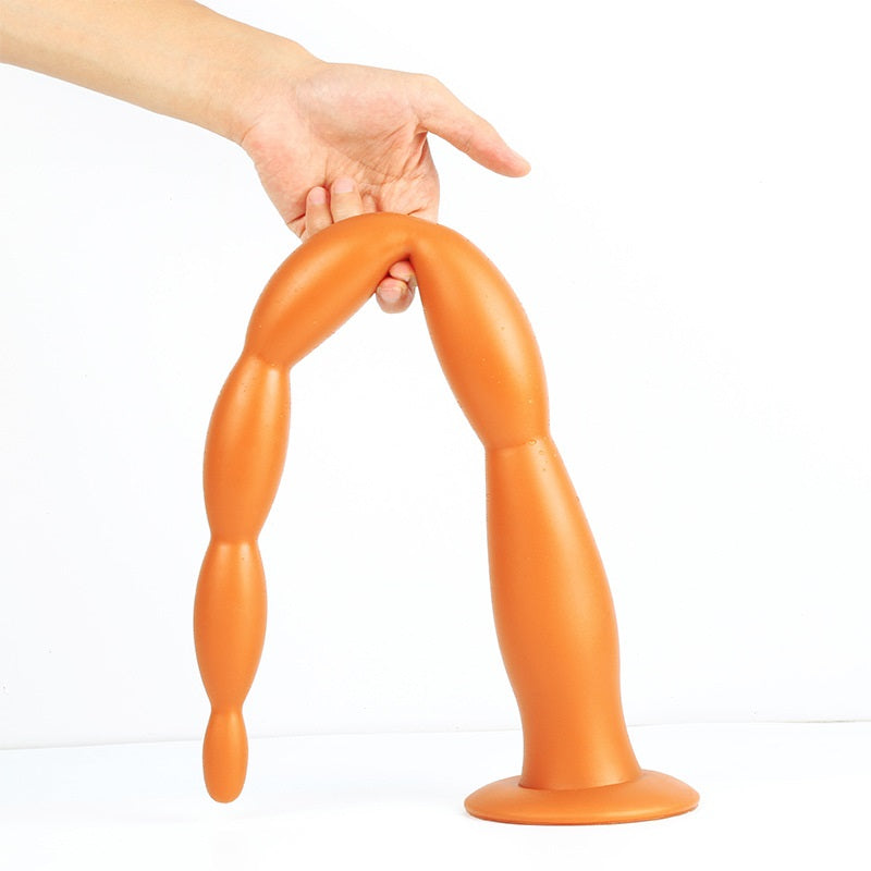 Super Long Anal Plug Dildo, Flexible Liquid Silico