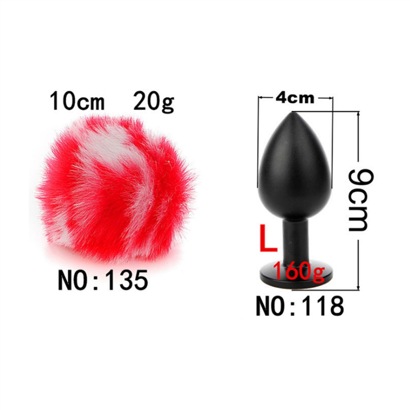Removable Imitation Rabbit Ball Tail Stainless Ste