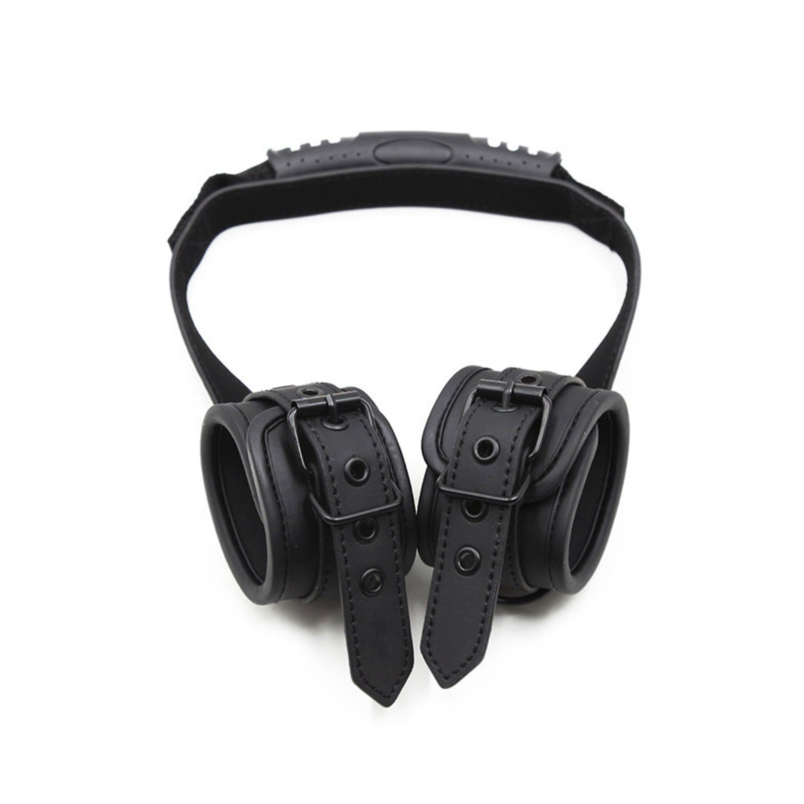 PU leather Handcuffs Gold Rivet Chain Cuff Punk Ro