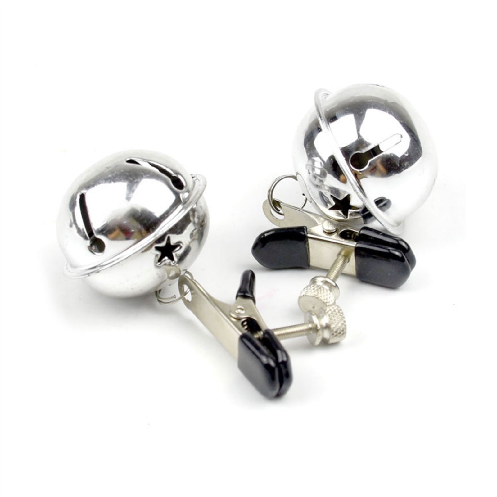 With Bells Metal Mimi Clip Nipple Clamps With Blac