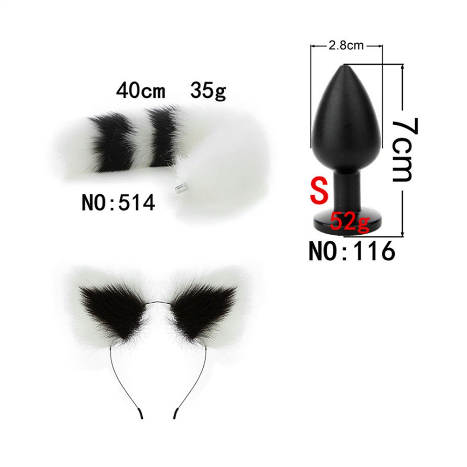 Faux Fox Tail Anal Plug Ear Hairpin Set Cosplay Ad