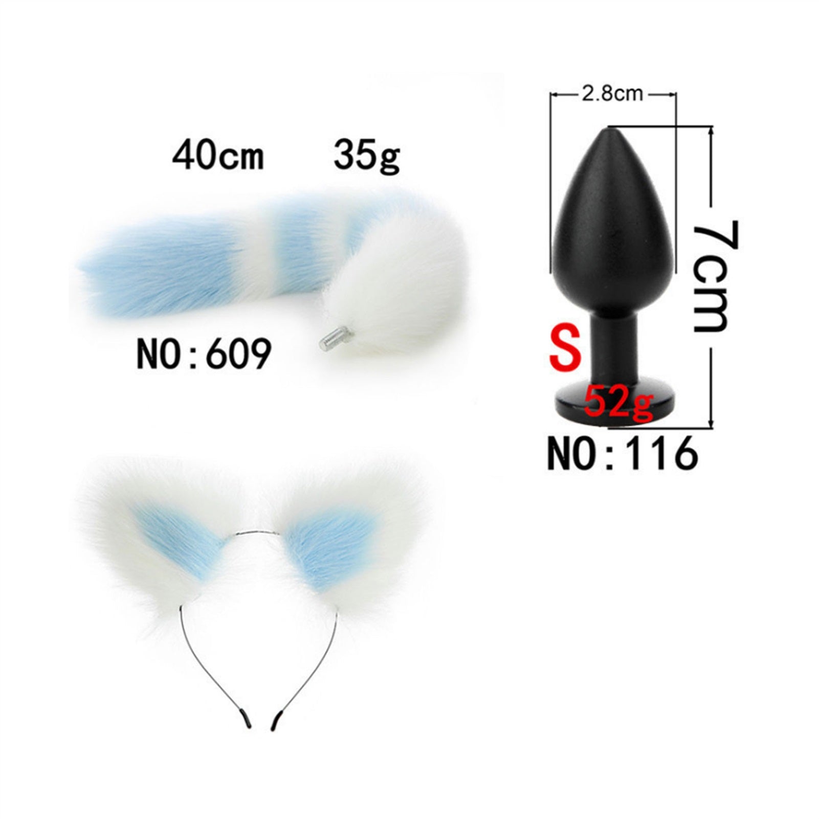 Faux Fox Tail Anal Plug Ear Hairpin Set Cosplay Ad