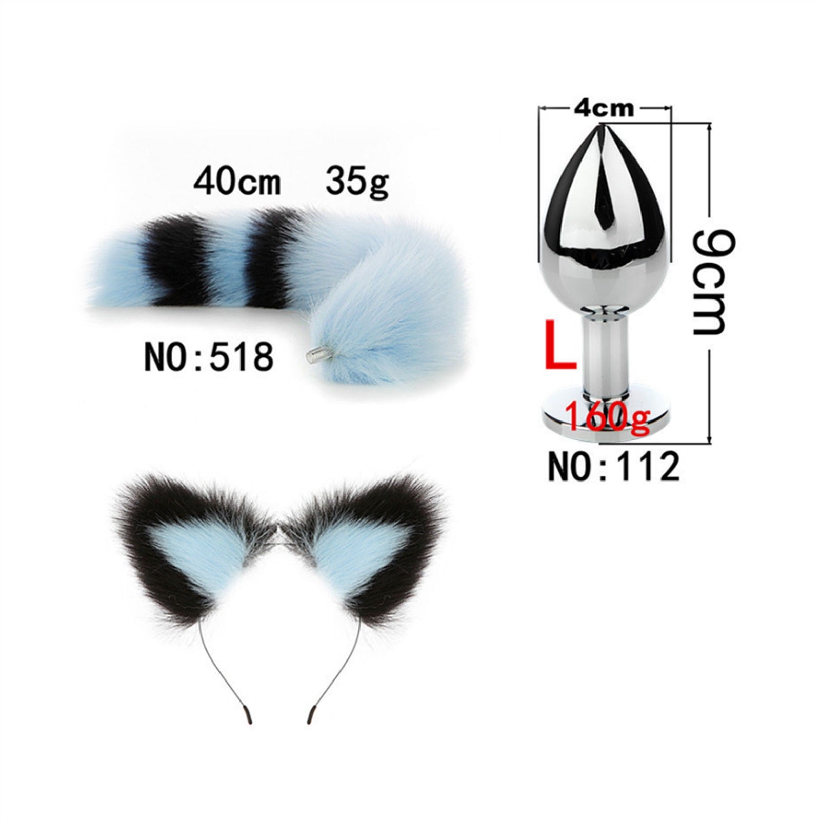 Faux Fox Tail Anal Plug Ear Hairpin Set Cosplay Ad