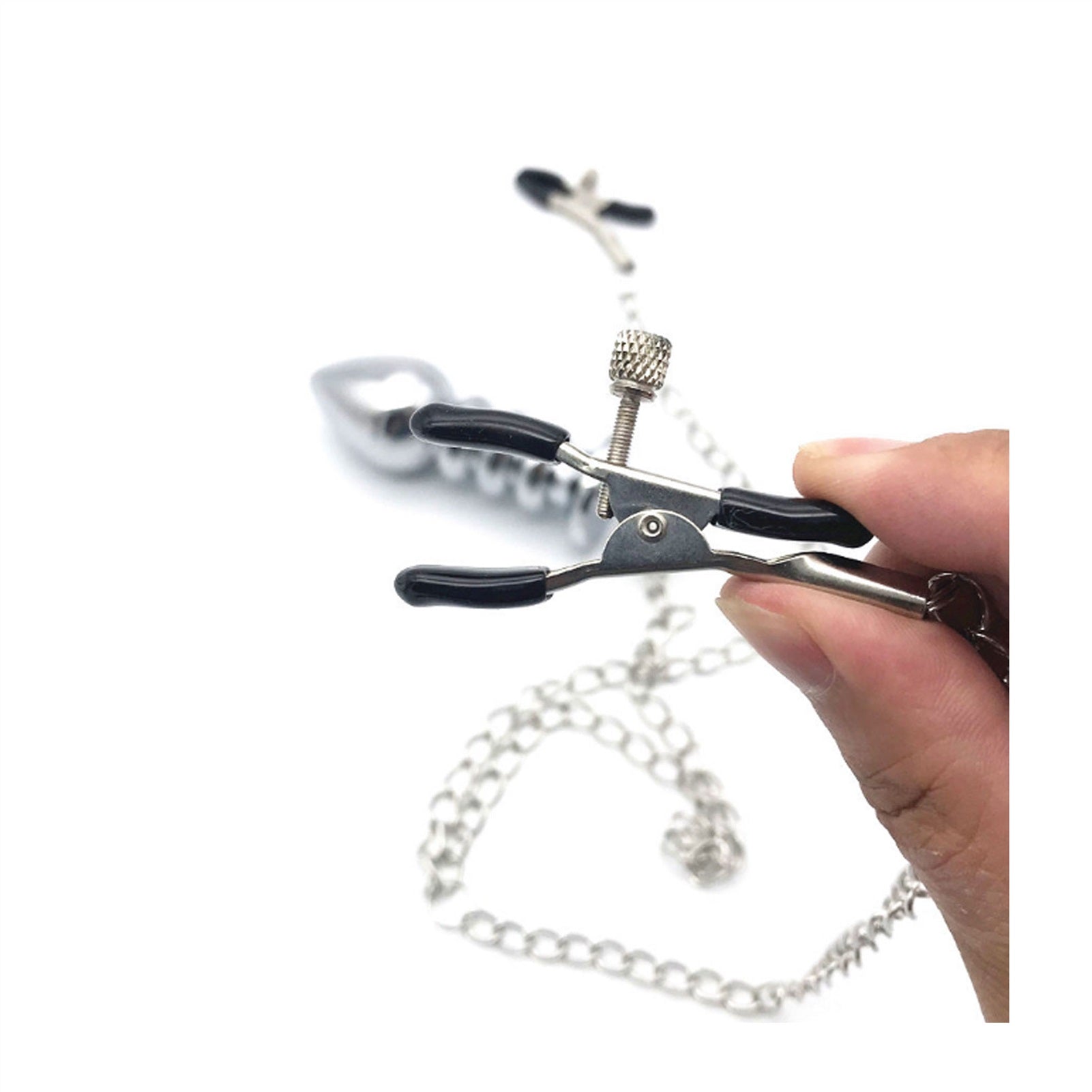 Long Chain Metal Nipple Clamp Female Clamp Plug Je