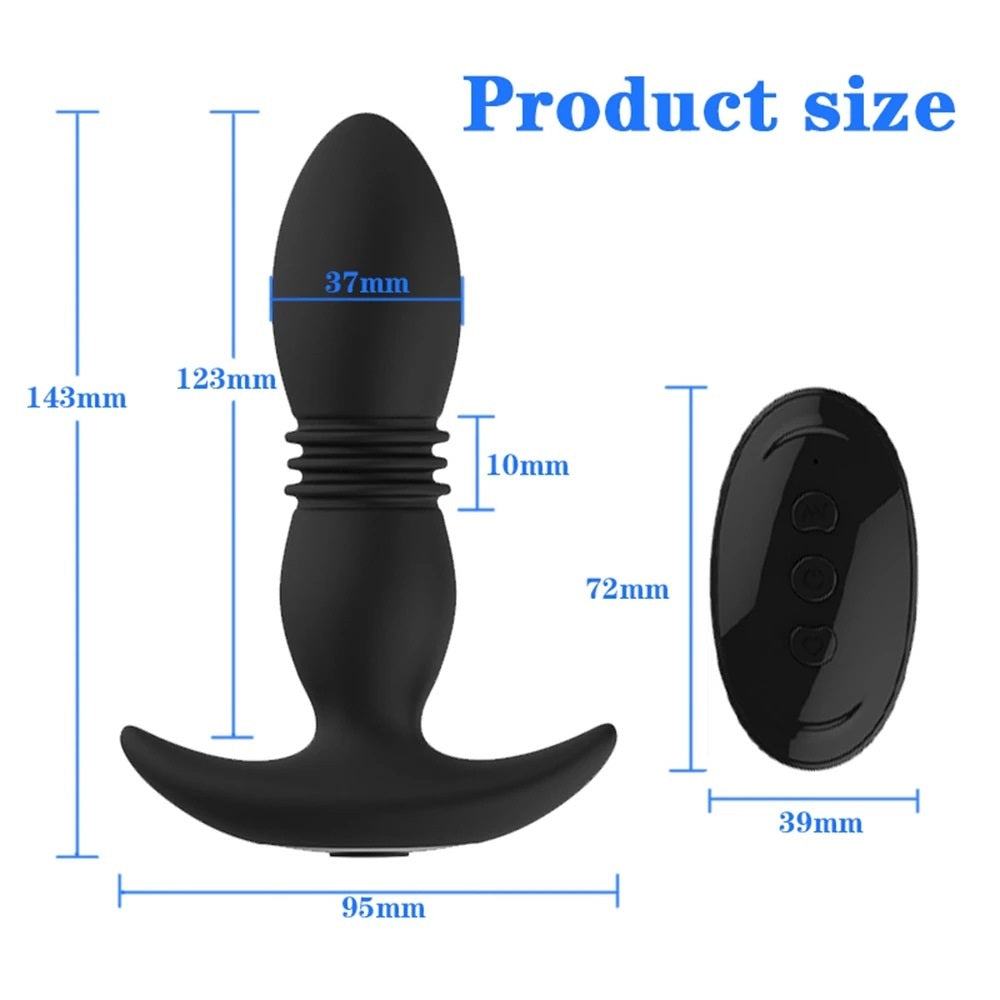 Anal Vibrator with 12 Vibrating Modes & Thrusting 