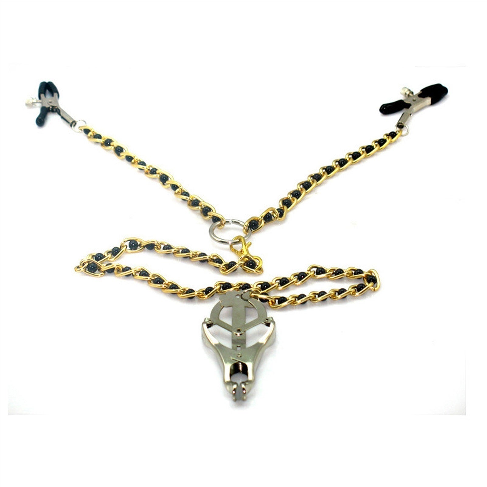 Body Chain With Metal Adjustable Clip Nipple Clamp