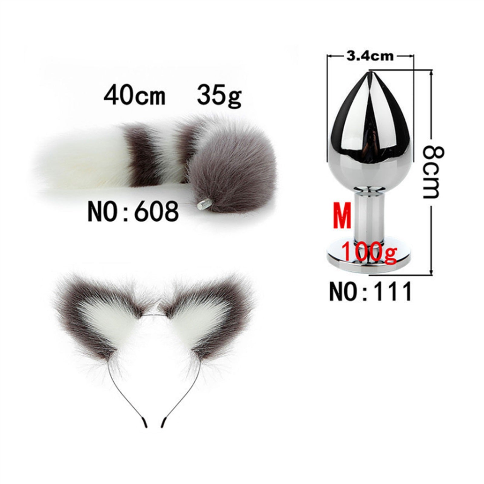 Faux Fox Tail Anal Plug Ear Hairpin Set Cosplay Ad