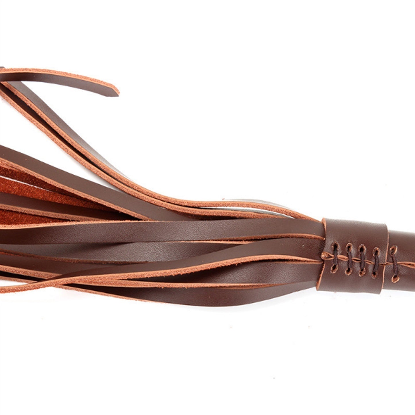 Brown PU Leather Tassels Horse Whip To Pat For Cou