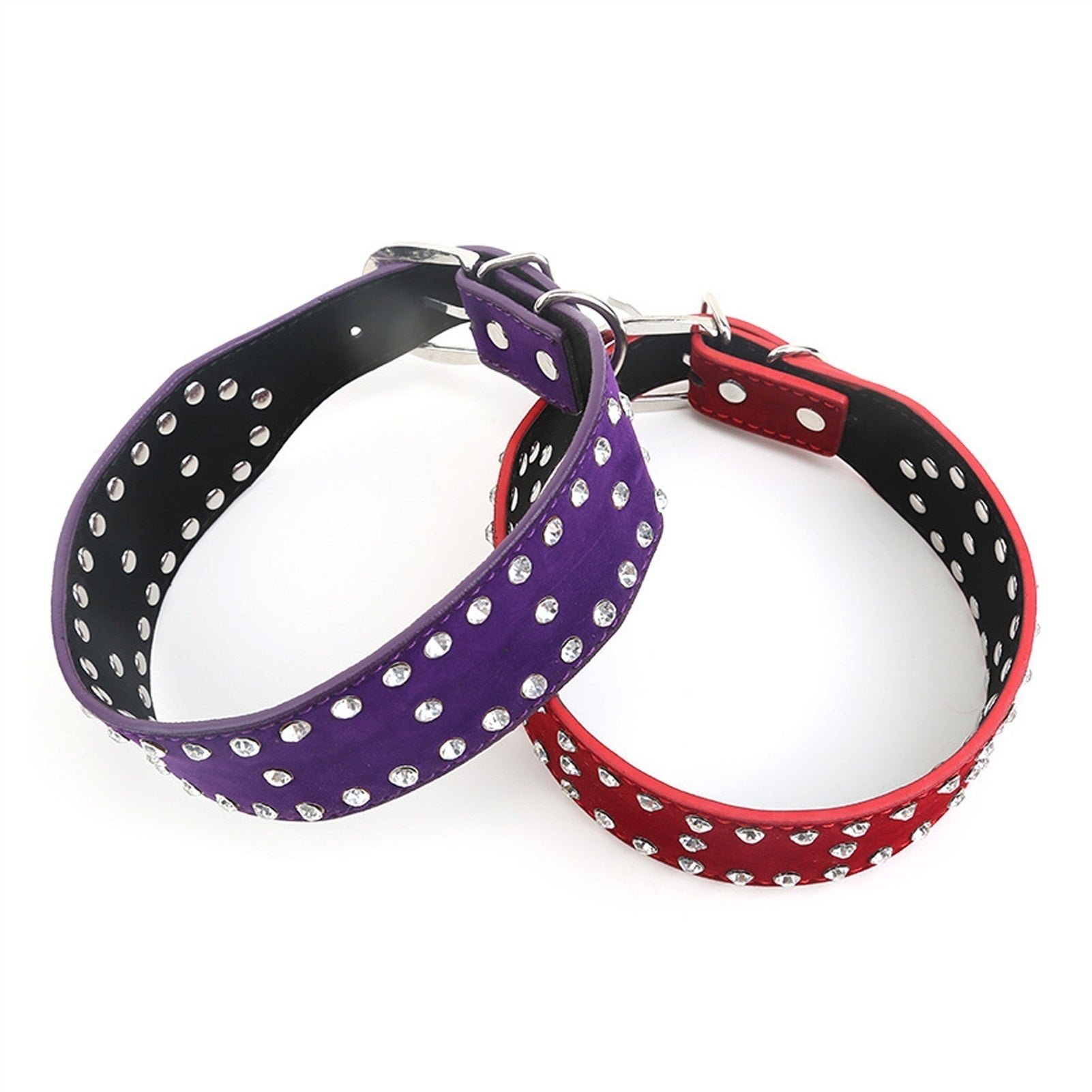 Nightclub Punk Rock Bling Red Flocking Fabrics PU 
