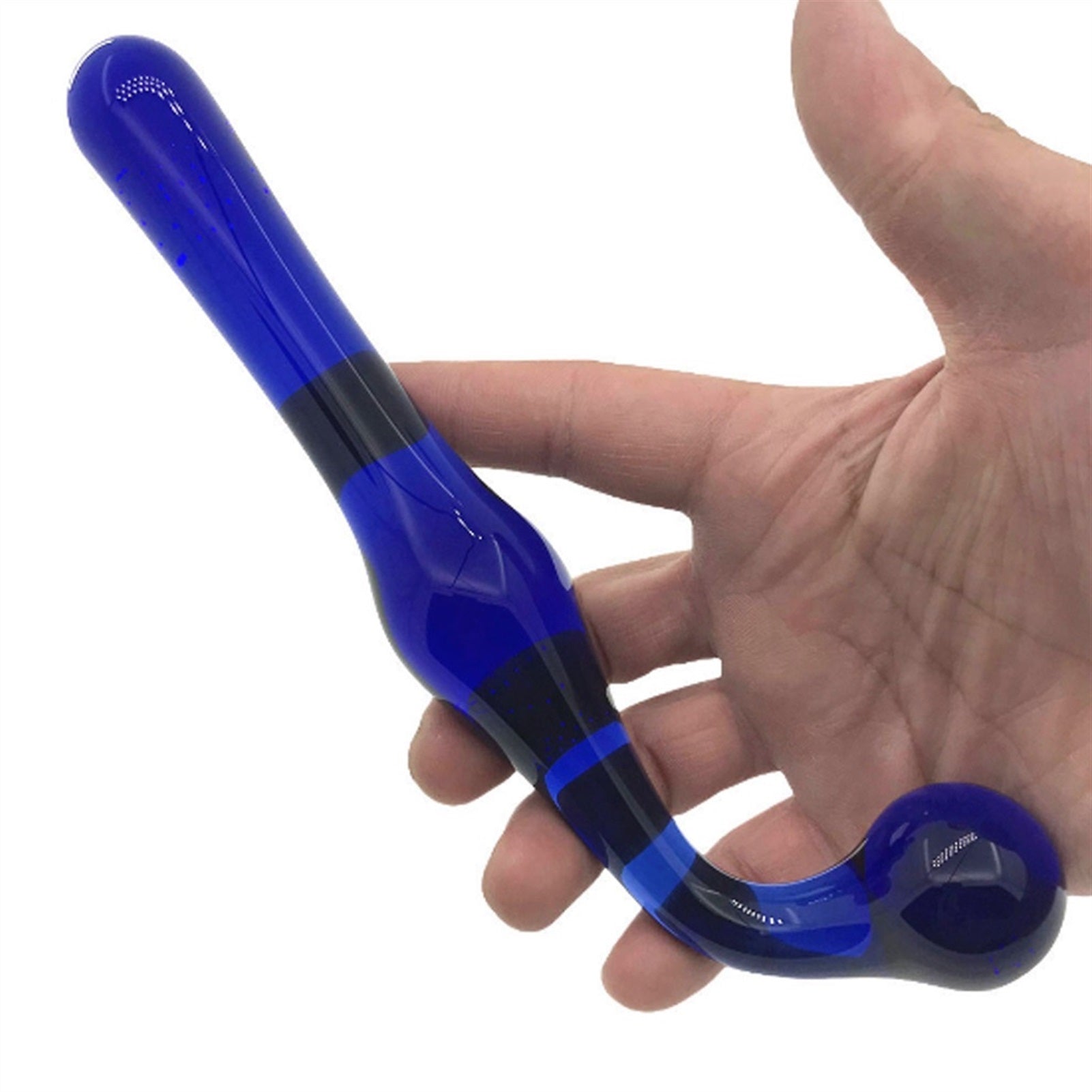 Double-ended Hook Crystal Glass Anal Plug For Men 