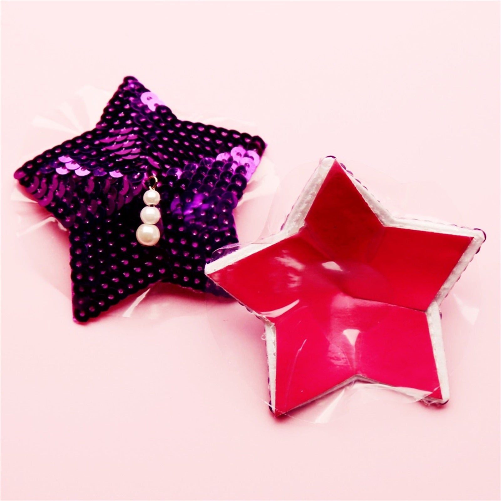 Fashion Purple Five-pointed Star Sequined Pearl Pe
