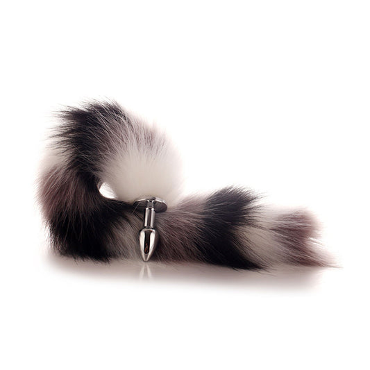 Black And White Gray Detachable Artificial Hair An