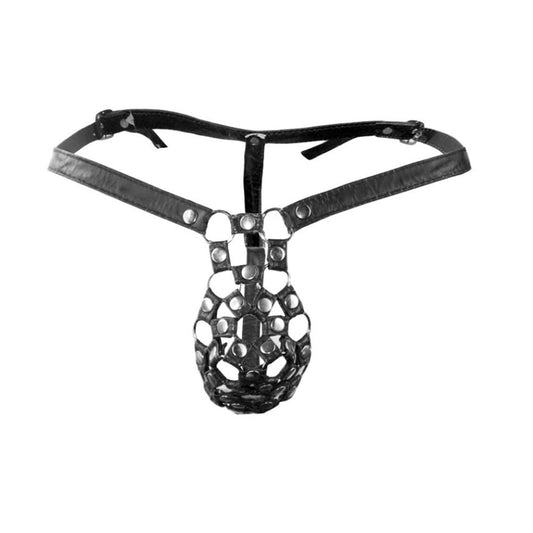 Men's Faux Leather Thong Handmade Underwear Bird's