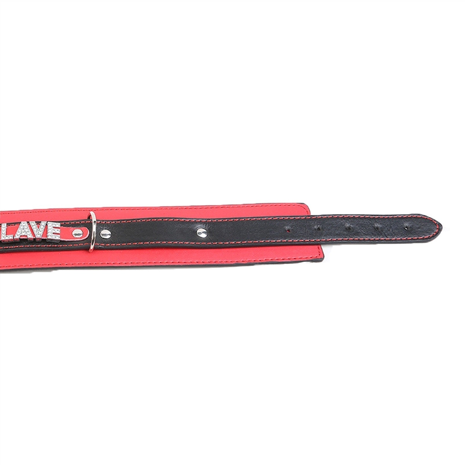 Nightclub Punk Rock Bling Red PU Leather Choker Co