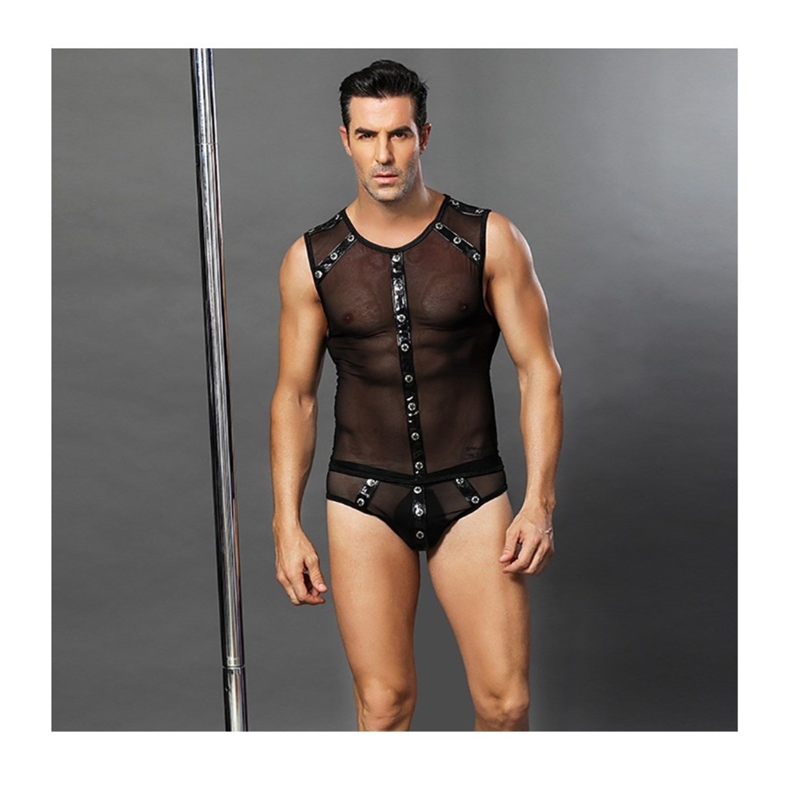 Men's Sexy lingerie Nightclub Underwear Net Vest S