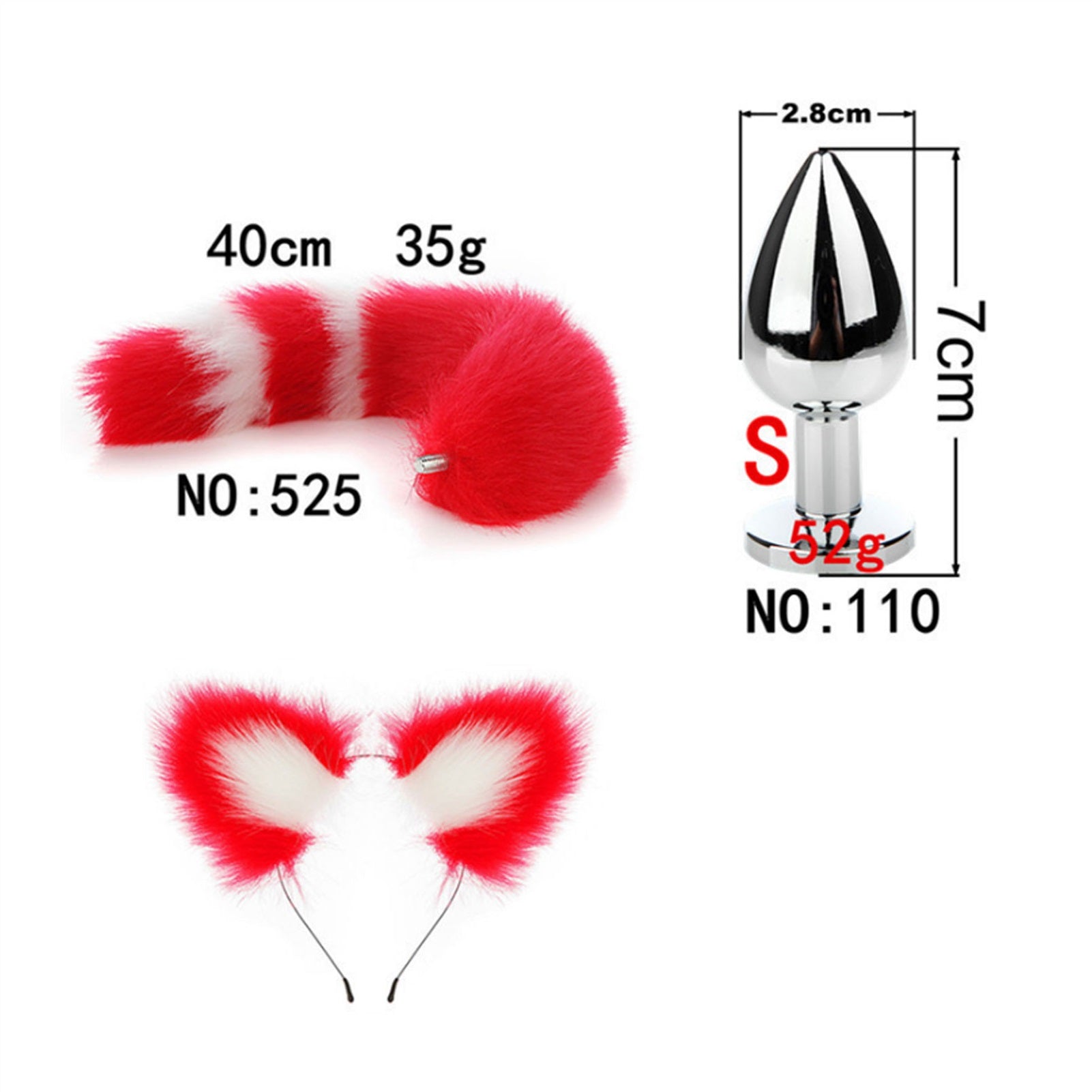Faux Fox Tail Anal Plug Ear Hairpin Set Cosplay Ad