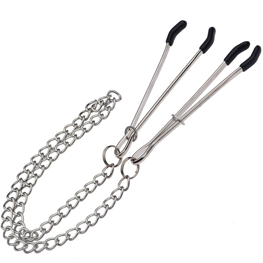Women Punk Goth Nipple Clamps Alloy Silicone Noose