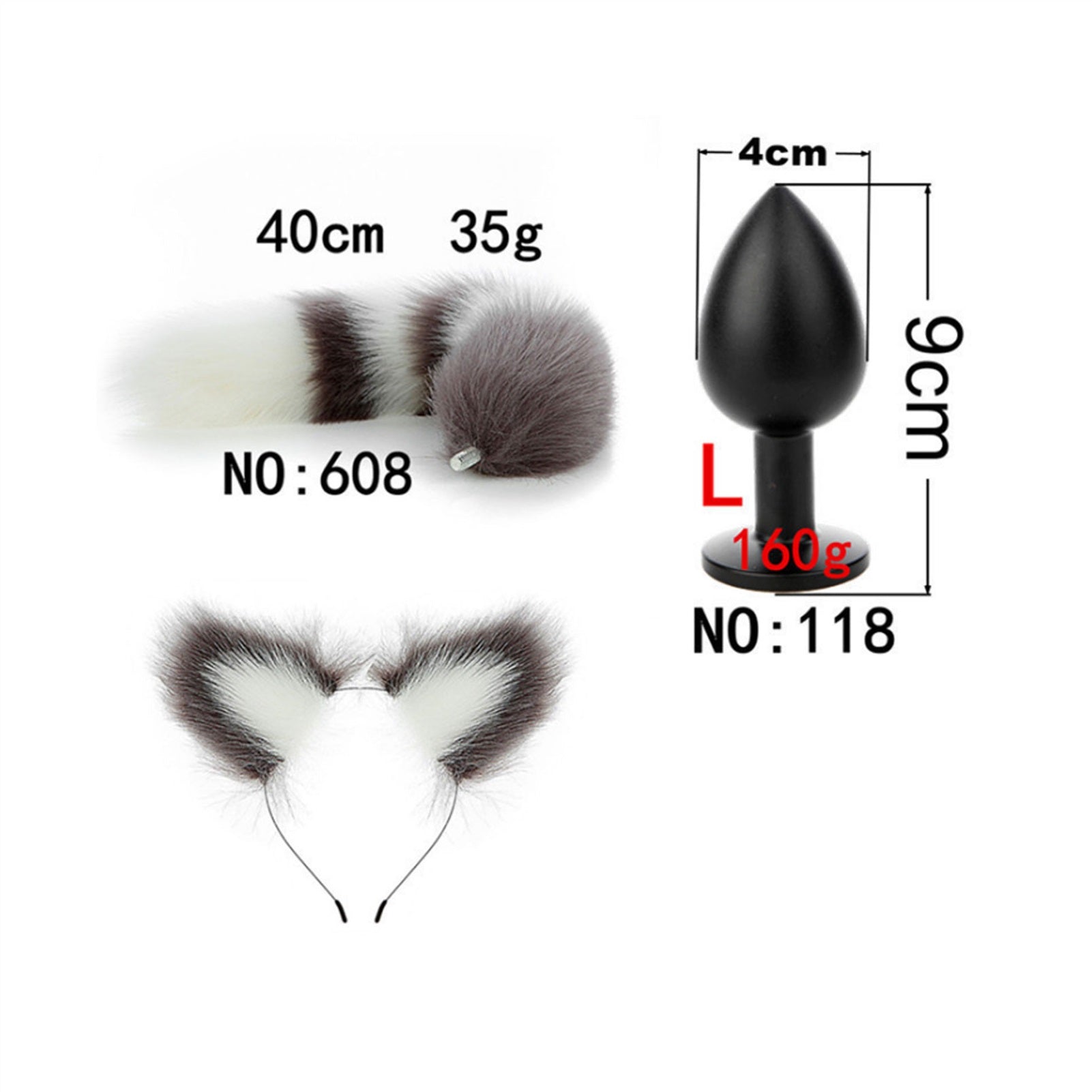 Faux Fox Tail Anal Plug Ear Hairpin Set Cosplay Ad
