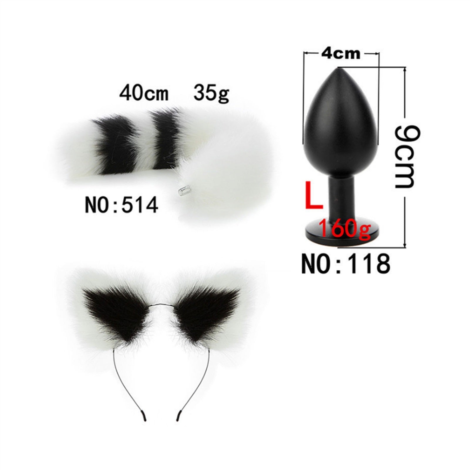 Faux Fox Tail Anal Plug Ear Hairpin Set Cosplay Ad