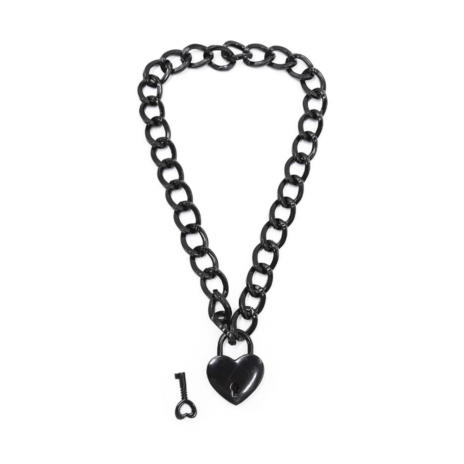 Chain Neck Sleeve Heart Shaped Lock Cuffs Necklace