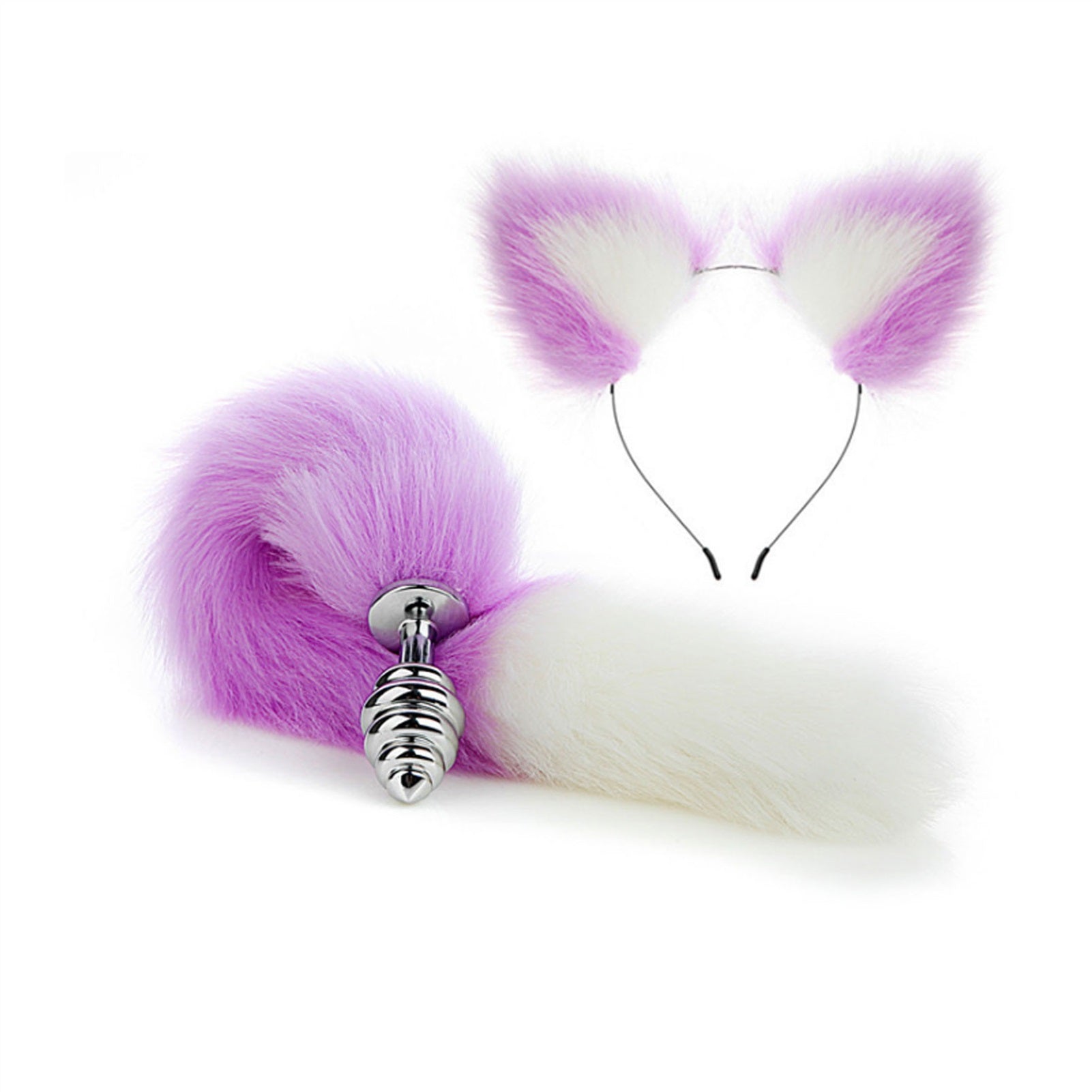 Faux fox tail anal plug ear hairpin set cosplay ad