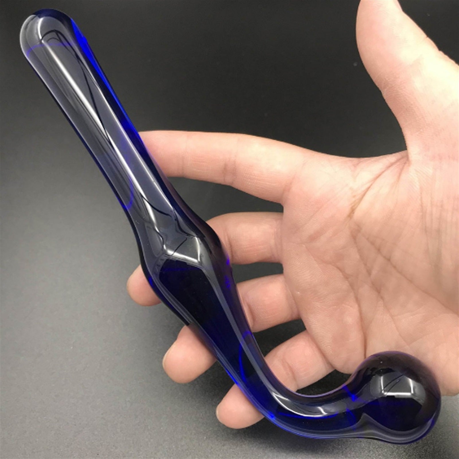 Double-ended Hook Crystal Glass Anal Plug For Men 