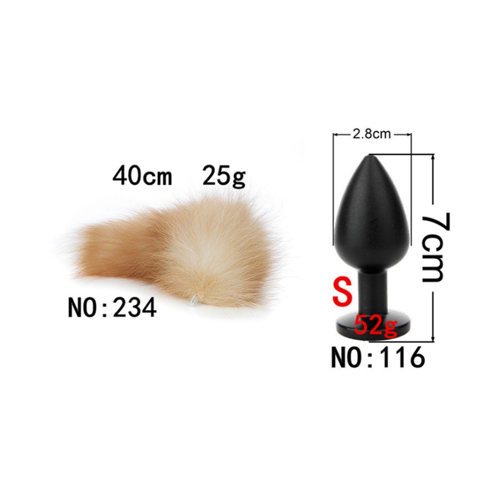 Removable Imitation Fox Tail Anal Plug Ring For Co