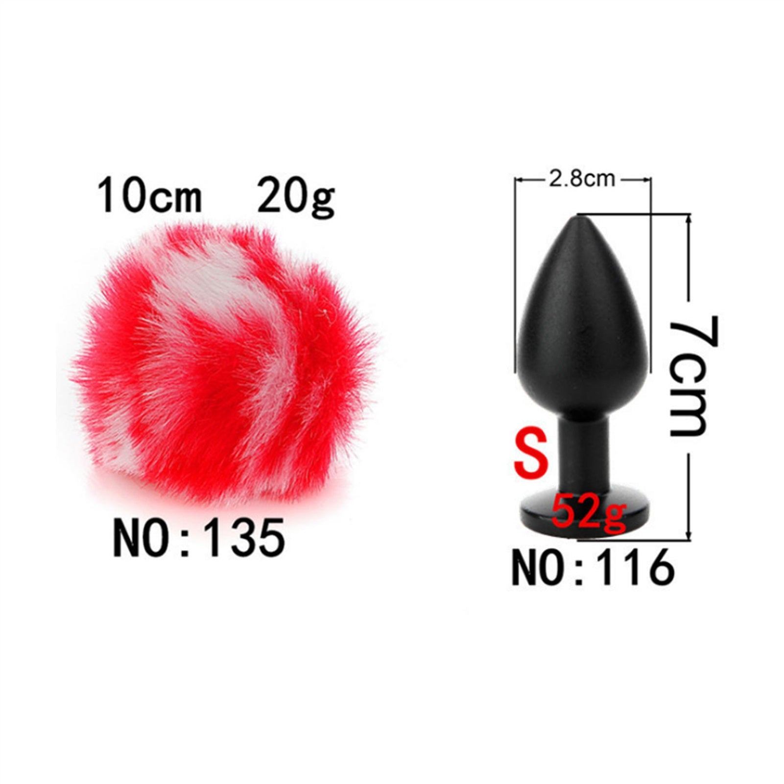 Removable Imitation Rabbit Ball Tail Stainless Ste
