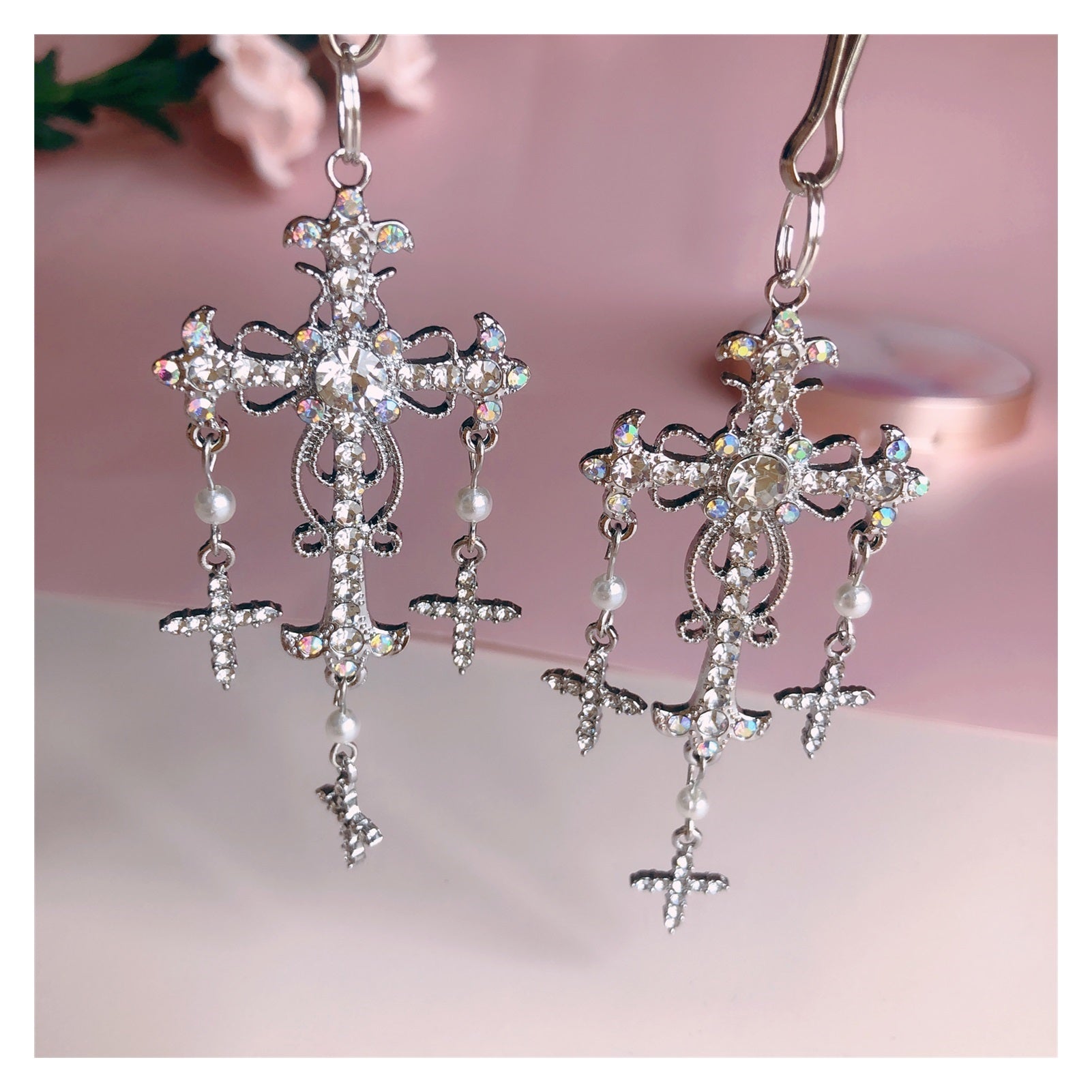 1 Pair Breast Nipple Clamps Clip Rhinestone Heart 