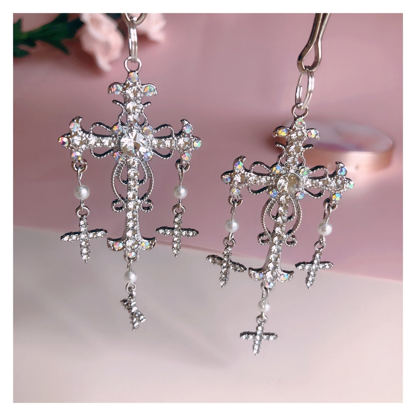 1 Pair Breast Nipple Clamps Clip Rhinestone Heart 