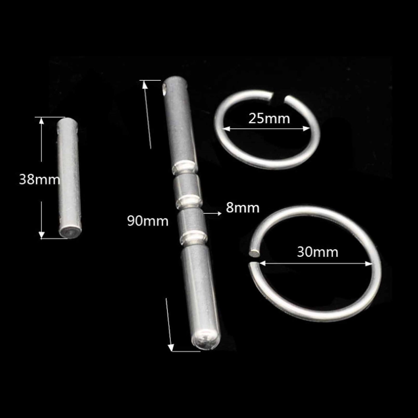 Stainless Steel Solid 90mm Sounds Penis Plug Stret