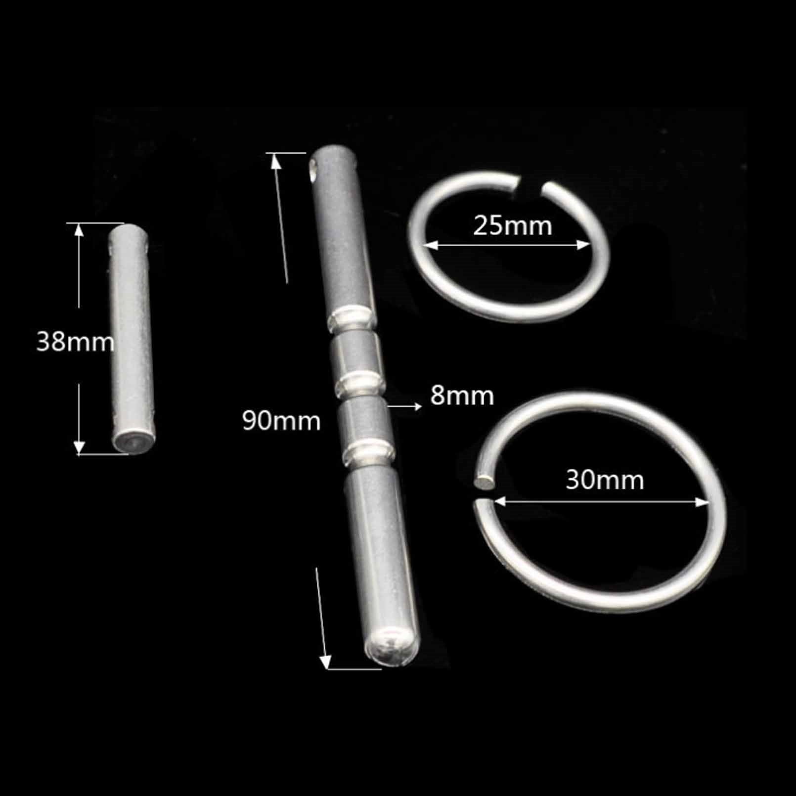 Stainless Steel Solid 90mm Sounds Penis Plug Stret