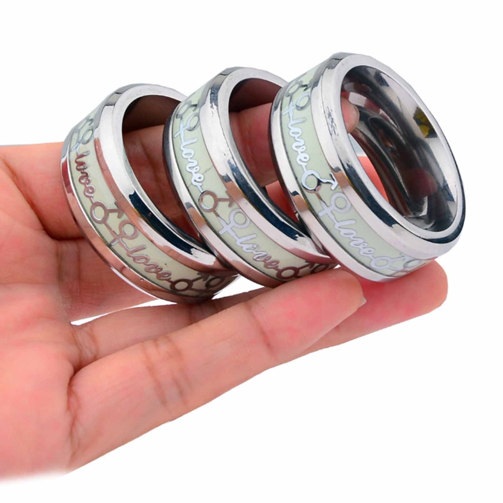 Stainless Steel Fluorescent Male Cock Ring Penis L